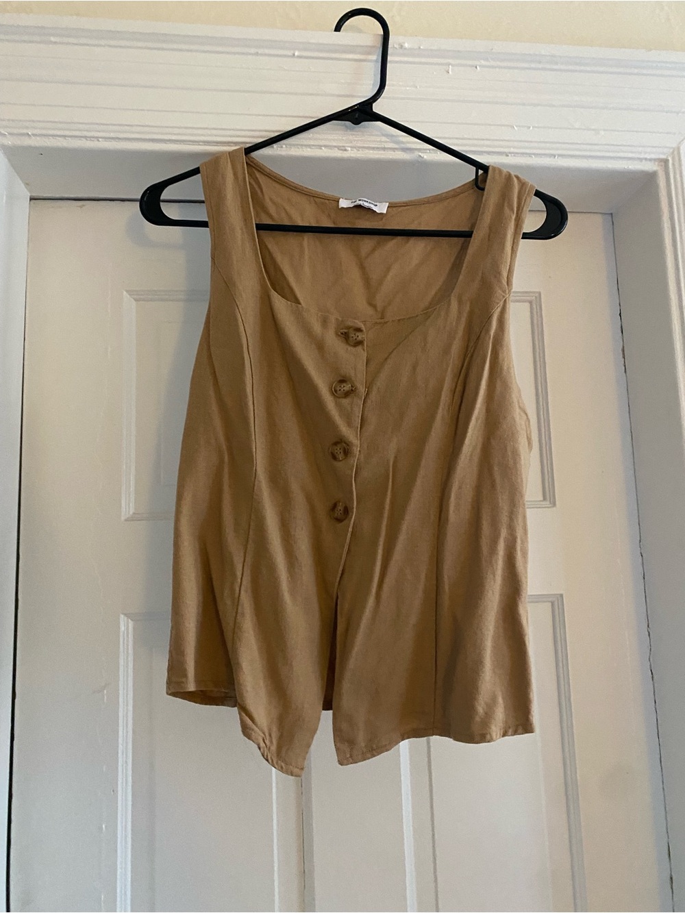 Workshop Republic Clothing Tan Button-Front Sleeveless Tank